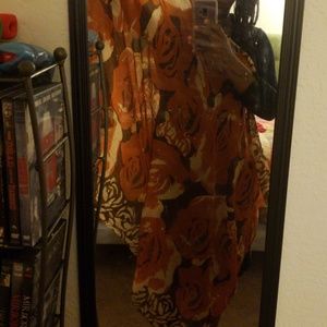 Brown and dark brown,  cream extra long scarf